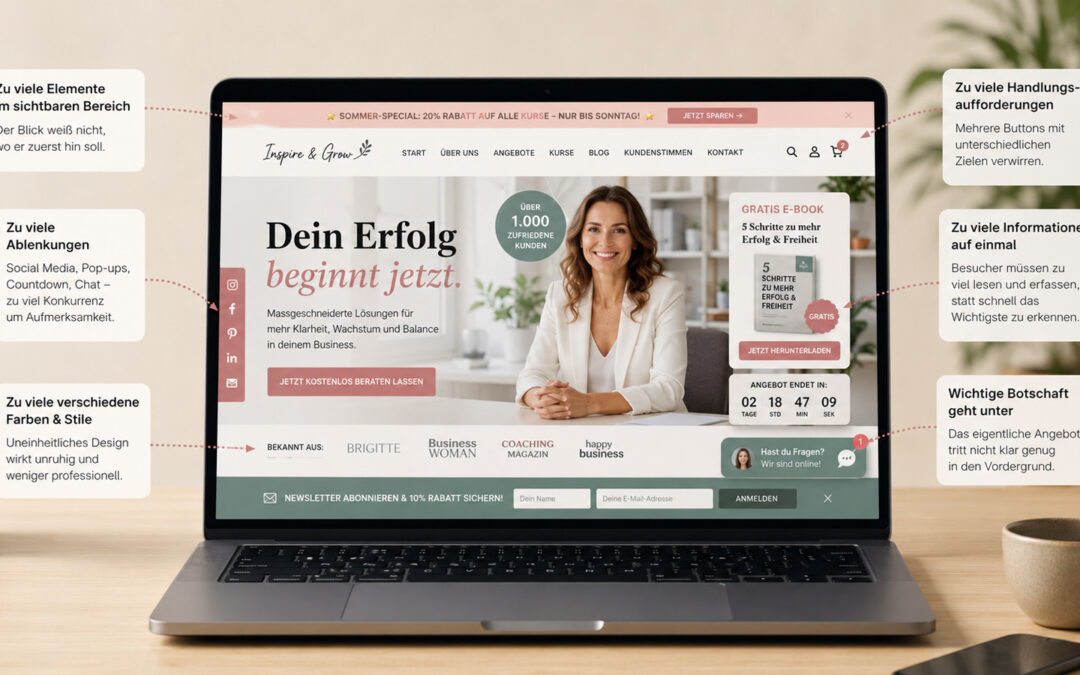 Überladene Website – Beispiel