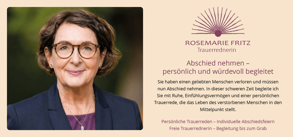 Flyer Trauerrednerin Rosemarie Fritz
